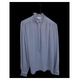 Chagall Soft Grey Ruffle Neck Blouse