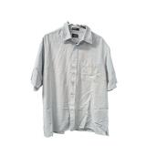 Haggar Light Blue Short-Sleeve Button-Up Shirt (C)