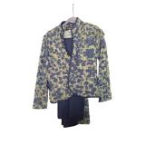 Blue Judy Joannou Jacket and 2 Pants Set xs (C)