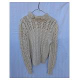 Cream Open Knit Cable Sweater