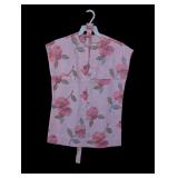 Pink Floral Sleeveless Blouse