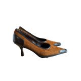 Nygï¿½rd Tan Suede & Black Patent Heels Size 8M (C)