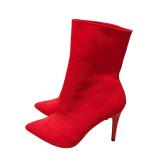 Brash Women's Xaya Stiletto Sock Boots (C)