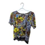 Zebra&Floral Print Judy Joannou Short Sleeve S (C)