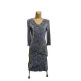 Connected Dress Maxi Long Black Silver (10) (C)