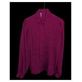 Rachael Magenta Tie-Neck Blouse (Size 4 Petite)