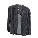 Grey Button Up Blazer Mikane Size 6 (C)