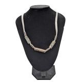 White Leather Necklace w/ Beads (C)