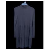George Black Long Sleeve Tiered Dress