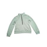 Mint Green Zip-Up Turtle Neck Sweatshirt (C)