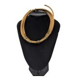 Leather Rope Egyptian Revival Style Necklace (C)