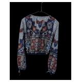 Boho Cropped Peasant Blouse