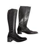 Blk Vero Cuoio Tall Leather Boots Size 37.1/2 (C)