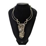 Metal Half Face Necklace (C)