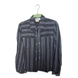 Grey Stripped Selene Button-Up Size 7/8 (C)