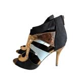 Glamour Strappy Peep-Toe Stiletto Heels (C)