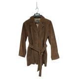 Guillaume Brown Genuine Leather Belted Jacket (C)