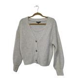 George Light Grey Cable-Knit Cardigan Size S/P (C)