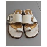 Unisa White & Beige Sandals (7) (C)