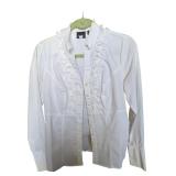 White Blouse with Flower Designs Tribal Size 6 (C)