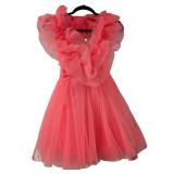 Neon Pink Mini Dress Olivia Tulle Size S (C)