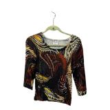 African Pattern Drapey Shirt Chagall Size S (C)