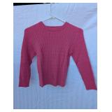 Suzy Shier Pink Ribbed Knit Sweater