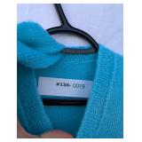 Turquoise Knit Sweater with Scarf Detail