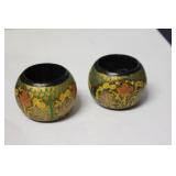 Lot of 2 Lacquer Napkin Rings