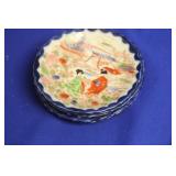 Set of 6 Geisha Girl Saucers
