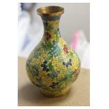 Antique Chinese Cloisonne Teardrop Vase