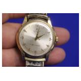 A 14 Karat Gold White Hamilton Thin-O-Matic Watch