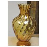 Amber Colour Glass Vase