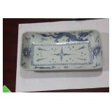An Antique Blue and White Dragon Plate