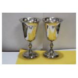 A Pair of Italian Silverplated Goblets