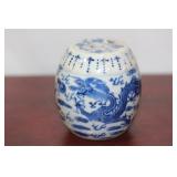 A Rare Chinese Blue and White Dragon Candle Holder
