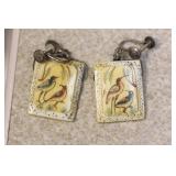 Vintage Pair of Bone and Sterling Earrings