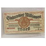 German Hyperinflated One Million Mark