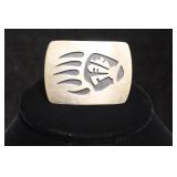 Native American Hopi Bear Paw Sterling Belt Buckle