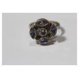 A Sterling and Gemstone Ring