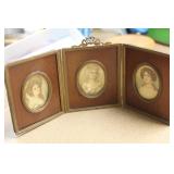 Antique Victorian Tri-fold Picture Frame