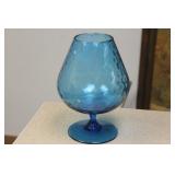 Teal Glass Vintage Goblet/Vase