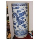Chinese Twin Dragon Motif Umbrella Stand