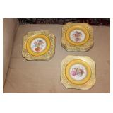Lot or Set of 10 Bavarian Square Bread Plates