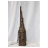 A Reticulated Metal Candle Holder