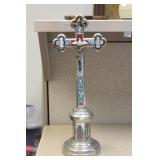 Rare Vntg Italian Micro Mosaic Silverplate Cross