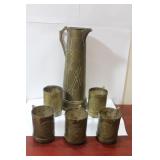 Set of 6 Mission Style Arts and Crafts Copper Set