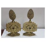 Lot of 2 Metal Gilted Parfume Bottles