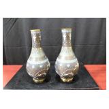 Set of Two Clisonne Vases