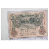 1910 German 50 Mark Bank Note